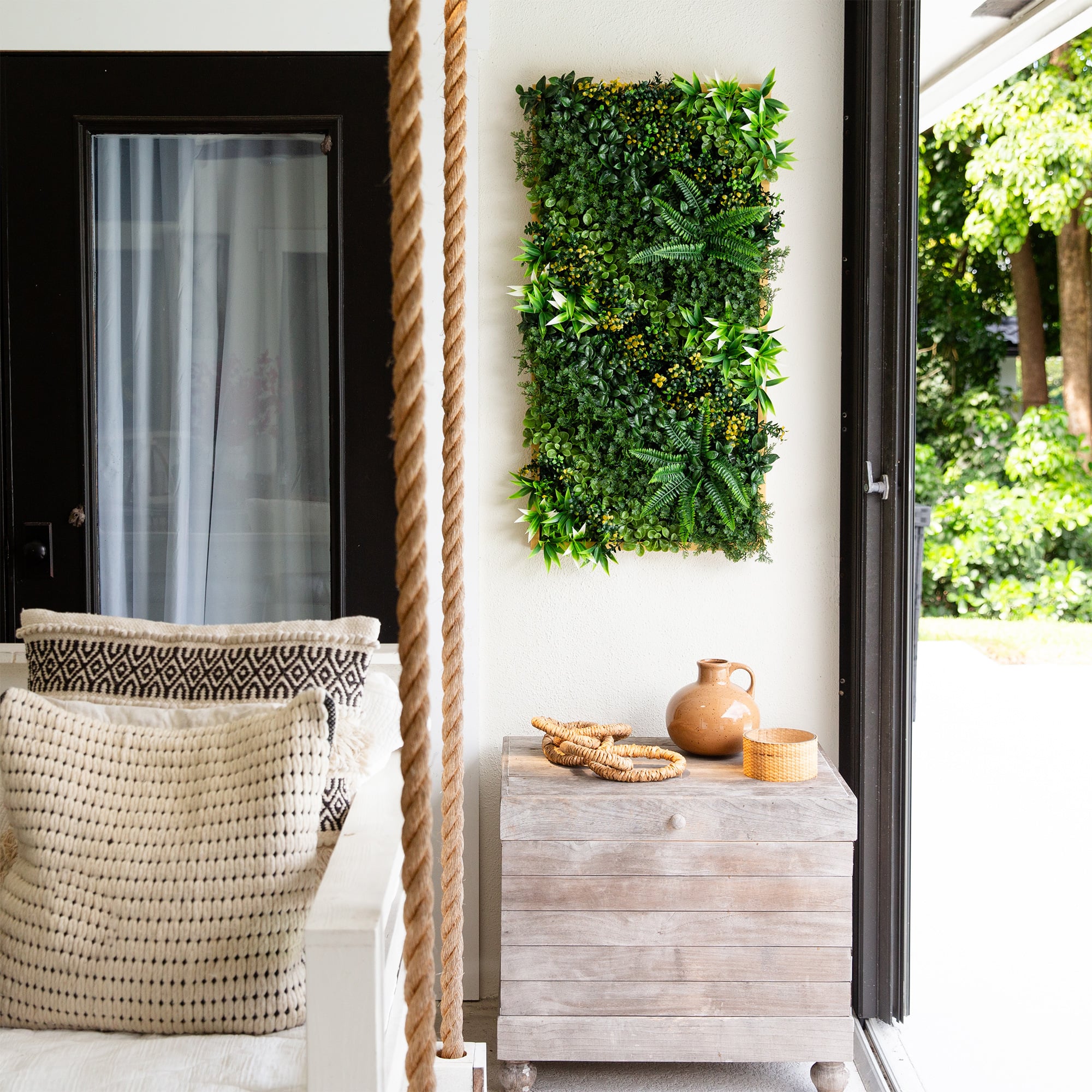 20" x 40" Framed Hawaiian Islands Artificial Living Wall Art Panel